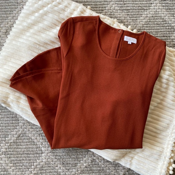 Burnt Orange Mudpie Peplum Dress - Picture 5 of 5